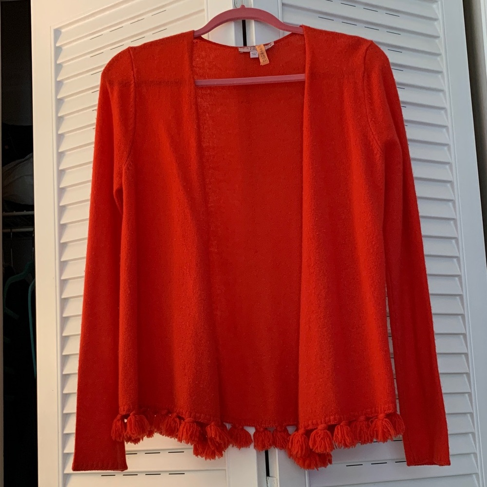Calypso St. Barth Cashmere Cardigan with Tassel Hem